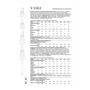 Vogue Sewing Pattern - Misses' Special Occasion Dress and Sash 1861B5