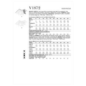 Vogue Sewing Pattern Misses' Skirts 1872 A5 (Sizes 6-14)