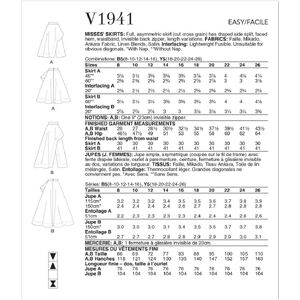 Vogue Sewing Pattern 1941Y5 Misses' Skirts Sizes 18-26