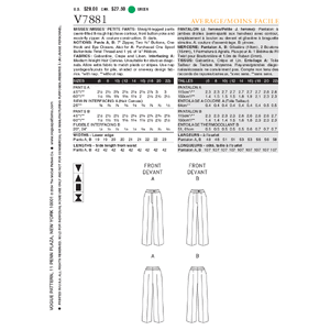 Vogue Sewing Pattern Misses'/Misses' Petite Pants 788118