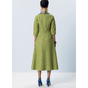 Vogue Sewing Pattern - Misses' Dress, Belt, Coat and Detachable Collar 8875B5