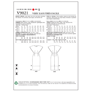 Vogue Sewing Pattern Misses' Dress 9021E5 (Sizes 14-22)