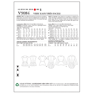 Vogue Sewing Pattern - Misses' Top 9084B5