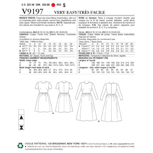 Vogue Sewing Pattern Misses' Jewel-Neck, Gathered-Skirt Dresses 9197 A5 (Sizes 6-14)