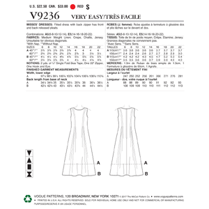 Vogue Sewing Pattern Misses' Released-Pleat Fit-and-Flare Dresses 9236 A5 (Sizes 6-14)