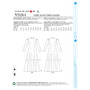 Vogue Sewing Pattern Misses'/Misses' Petite Knit, Fit-And-Flare Dresses 9264 A5 (Sizes 6-14)