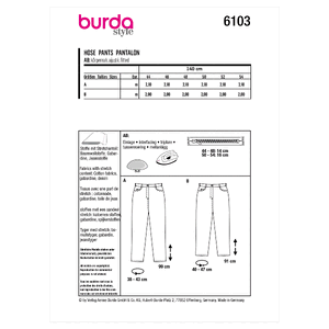 6103 BUR PLUS SIZE SKIRT/PANTS Burda Sewing Pattern 6103