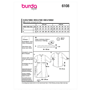 6108 BUR PLUS SIZE DRESS Burda Sewing Pattern 6108