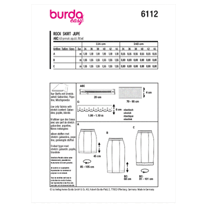 6112 BUR MISSES SKIRT / PANTS Burda Sewing Pattern 6112