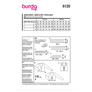 6120 BUR MISSES JACKET Burda Sewing Pattern 6120