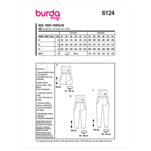 6124 BUR MISSES SKIRT / PANTS Burda Sewing Pattern 6124