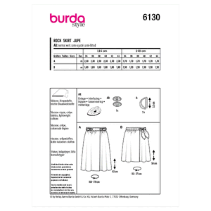 6130 BUR MISSES SKIRT / PANTS Burda Sewing Pattern 6130