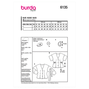 6135 BUR MISSES TOP / VEST Burda Sewing Pattern 6135