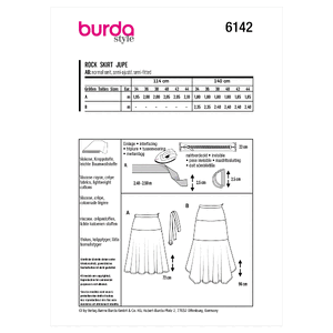 6142 BUR MISSES SKIRT / PANTS Burda Sewing Pattern 6142