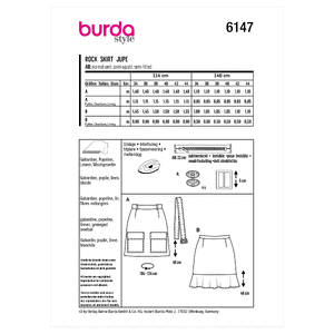 6147 BUR MISSES SKIRT / PANTS Burda Sewing Pattern 6147