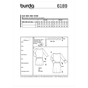 6189 BUR MISSES DRESS Burda Sewing Pattern 6189