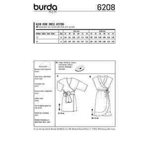 Burda Style Pattern 6208 Misses' Dress - Casual Fit - Hem Frills Burda Sewing Pattern 6208