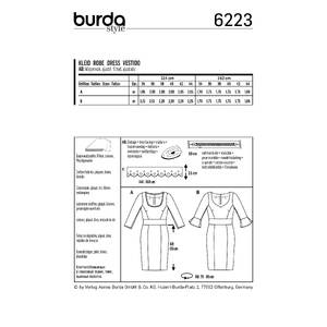 Burda Style Pattern 6223 Misses' Dress with Band at Waist - Two Neckline Variations Burda Sewing Pattern 6223