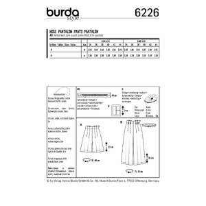 Burda Style Pattern 6226 Misses' Bermudas - Culottes - Pleats at Waistband Burda Sewing Pattern 6226