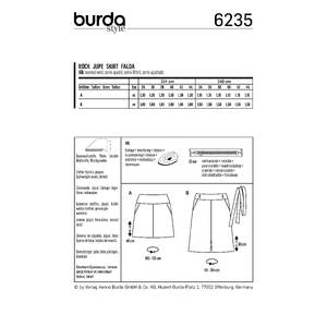 Burda Style Pattern 6235 Misses' Skirt with Yoke - Hip Yoke Pockets Burda Sewing Pattern 6235