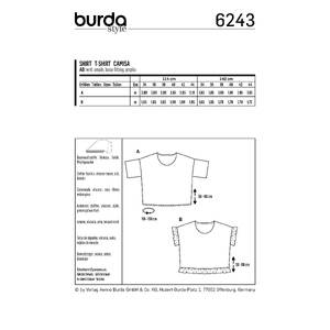 Burda Style Pattern 6243 Misses' Top - Round Neckline - Boxy Shape - Frills Burda Sewing Pattern 6243