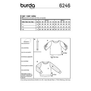 Burda Style Pattern 6246 Misses' Top - Sweatshirt - Round Neckline - Sleeves with a Twist Burda Sewing Pattern 6246