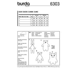 Burda Style Pattern 6303 Motif Pillows Burda Sewing Pattern 6303