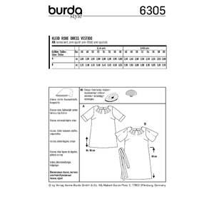 Burda Style Pattern 6305 Women's top and dress Burda Sewing Pattern 6305