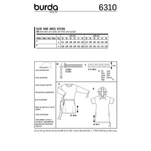 Burda Style Pattern 6310 Misses' shirt dress Burda Sewing Pattern 6310