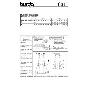 Burda Style Pattern 6311 Misses' bare shoulder dress Burda Sewing Pattern 6311