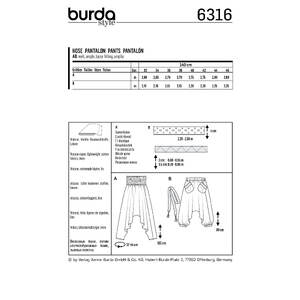 Burda Style Pattern 6316 Misses' harem pant Burda Sewing Pattern 6316