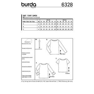 Burda Style Pattern 6328 Misses' top with boat neckline Burda Sewing Pattern 6328