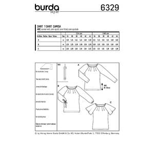 Burda Style Pattern 6329 Misses' raglan top Burda Sewing Pattern 6329