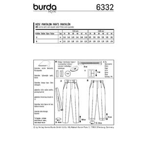 Burda Style Pattern 6332 Misses' highwaisted pants Burda Sewing Pattern 6332