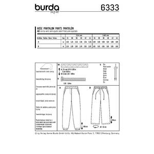 Burda Style Pattern 6333 Misses' jogging pant Burda Sewing Pattern 6333