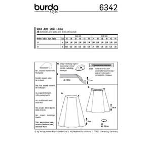 Burda Style Pattern 6342 Misses' side pleat skirt Burda Sewing Pattern 6342