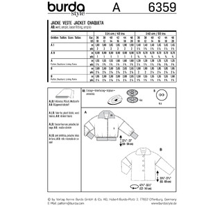 Burda Style Pattern B6359 Women's Fur Coat Burda Sewing Pattern 6359