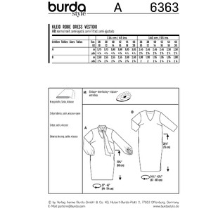 Burda Style Pattern B6363 Women's Dress Burda Sewing Pattern 6363