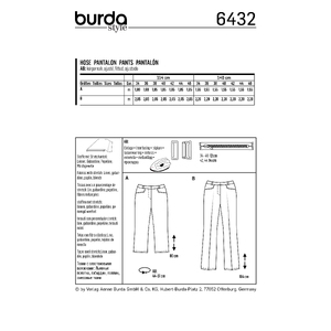 Burda Style Pattern B6432 Women's Dress Trousers Burda Sewing Pattern 6432