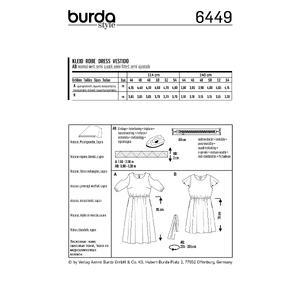 Burda Style Pattern B6449 Women's Summer Dress Burda Sewing Pattern 6449