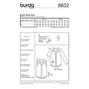 Burda B6632 Women's Blouse Sewing Pattern Burda Sewing Pattern 6632