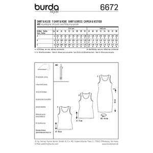 Burda B6672 Women's Shirt & Dress Sewing Pattern Burda Sewing Pattern 6672