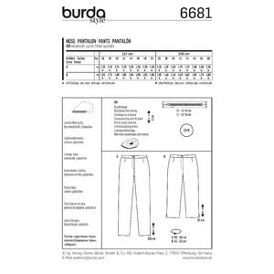 Burda B6681 Women's Trousers Sewing Pattern Burda Sewing Pattern 6681