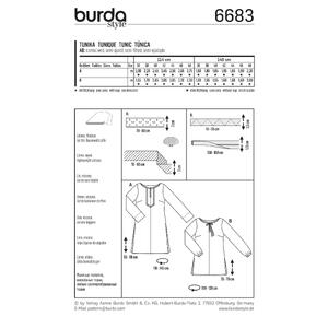 Burda B6683 Women's Tunic Sewing Pattern Burda Sewing Pattern 6683