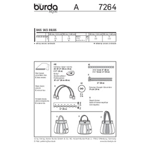 Burda Style B7264 Bag Sewing Pattern Burda Sewing Pattern 7264