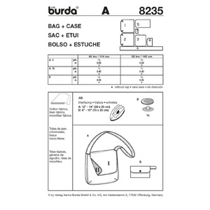 Burda B8235 Bag & Case Sewing Pattern Burda Sewing Pattern 8235