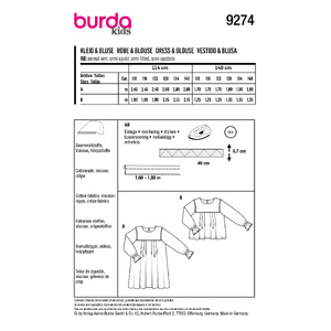 9274 BUR CHILD DRESS Burda Sewing Pattern 9274