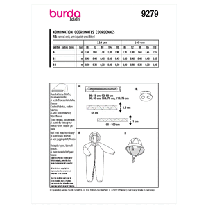 9279 BUR TODDLER SPORTSWEAR Burda Sewing Pattern 9279