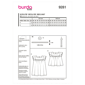 9281 BUR CHILD DRESS Burda Sewing Pattern 9281