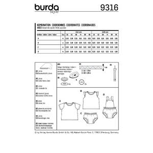 Burda Style Pattern 9316 Baby's sportswear Burda Sewing Pattern 9316